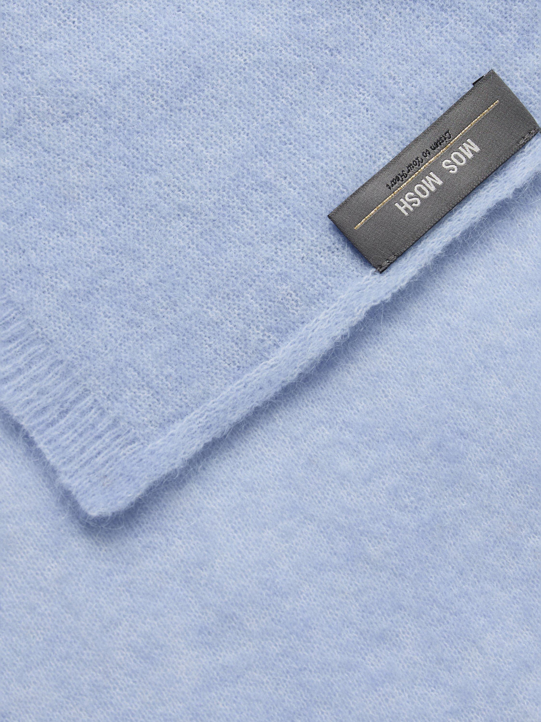 Product image 2 of 4, which shows MOS MOSH Mape Knit Wool Rich Scarf, Brunnera Blue, One Size