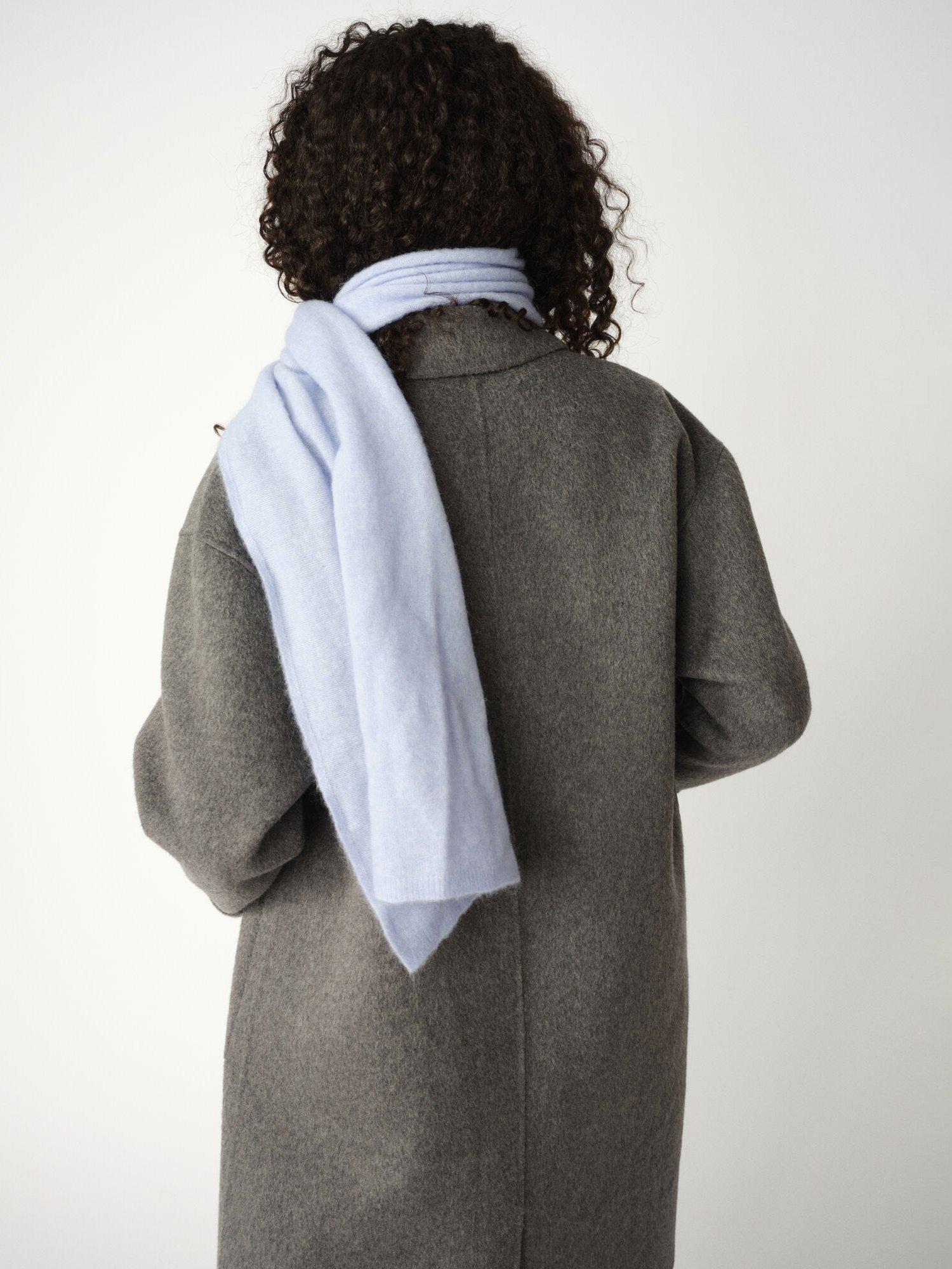 Product image 4 of 4, which shows MOS MOSH Mape Knit Wool Rich Scarf, Brunnera Blue, One Size