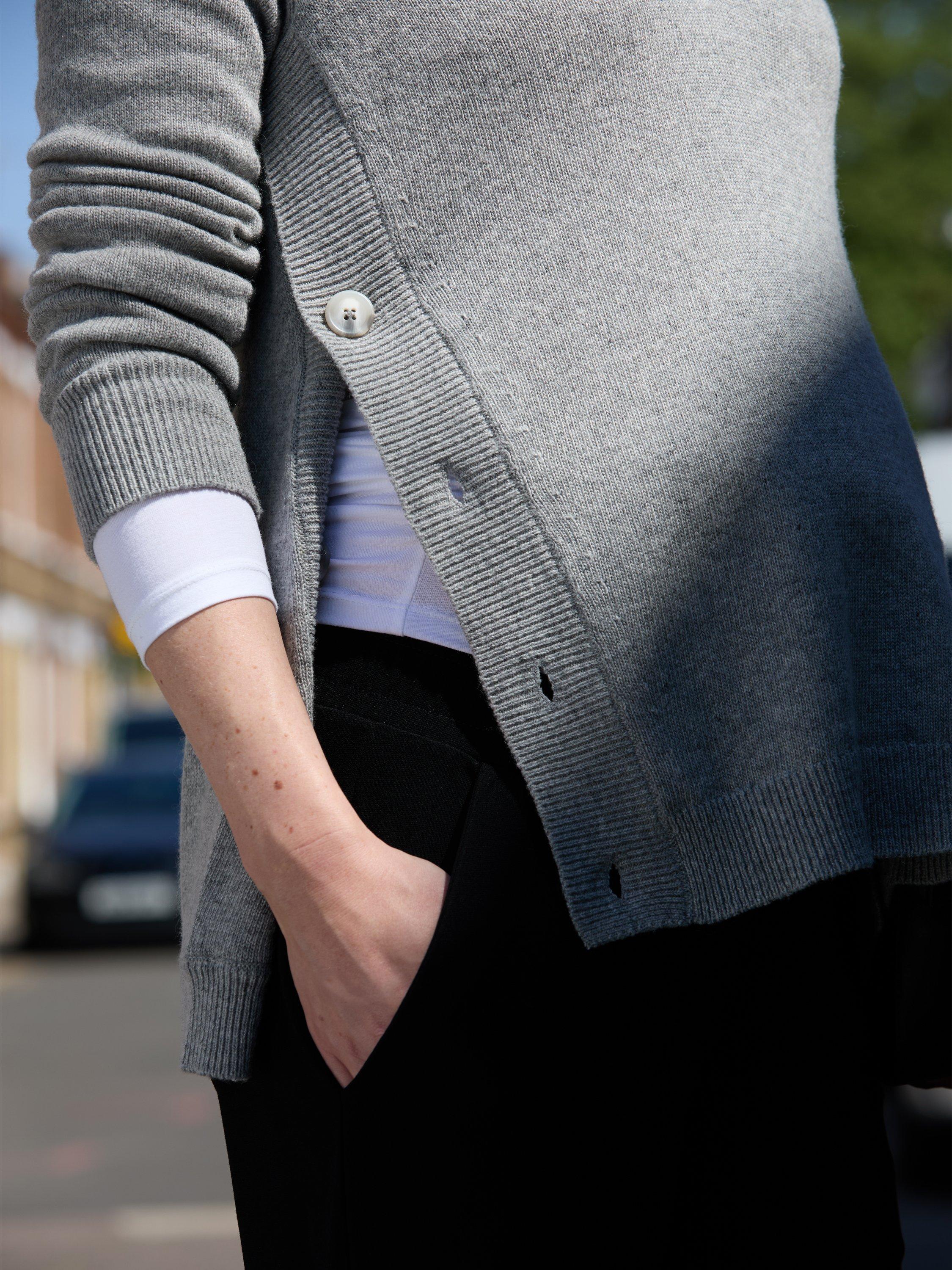 Product image 3 of 5, which shows Isabella Oliver Abi Maternity Jumper, Grey Marl, 4-6