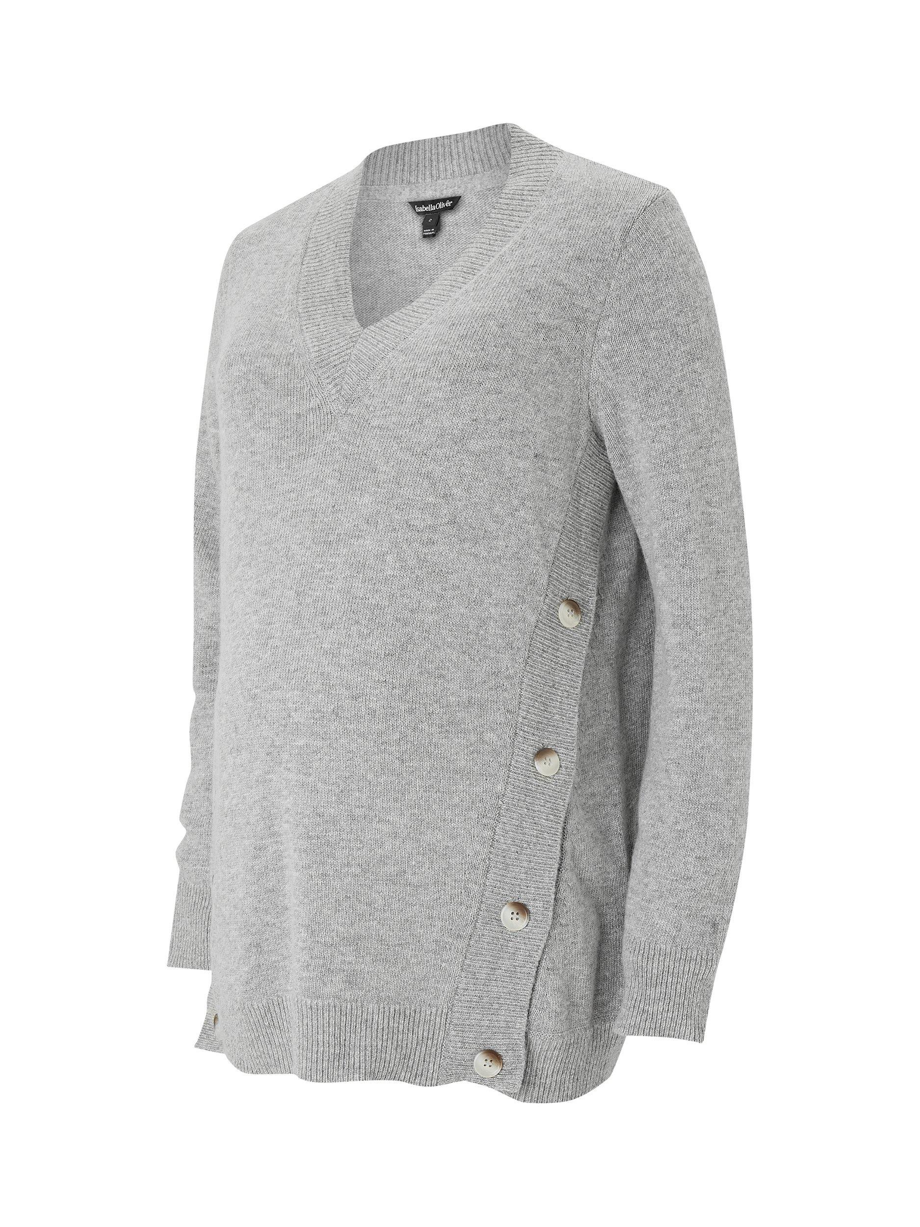 Product image 4 of 5, which shows Isabella Oliver Abi Maternity Jumper, Grey Marl, 4-6