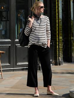 Isabella Oliver Bethany Cropped Maternity Trousers containing LENZING™ ECOVERO™ Viscose, Caviar Black, Caviar Black