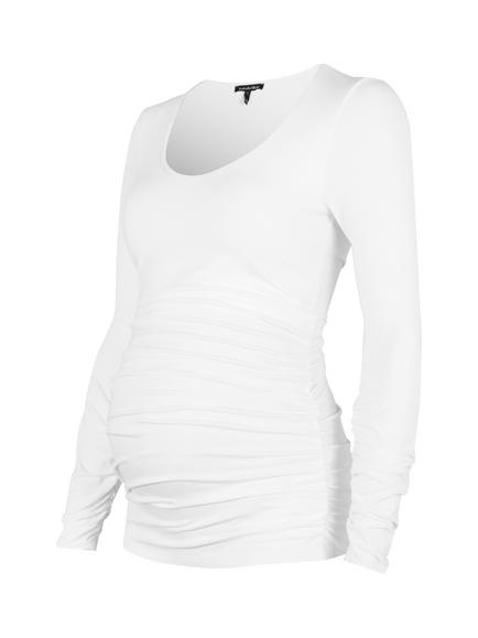 Isabella Oliver Scoop Neck Maternity Top containing LENZING™ ECOVERO™ Viscose, Pure White