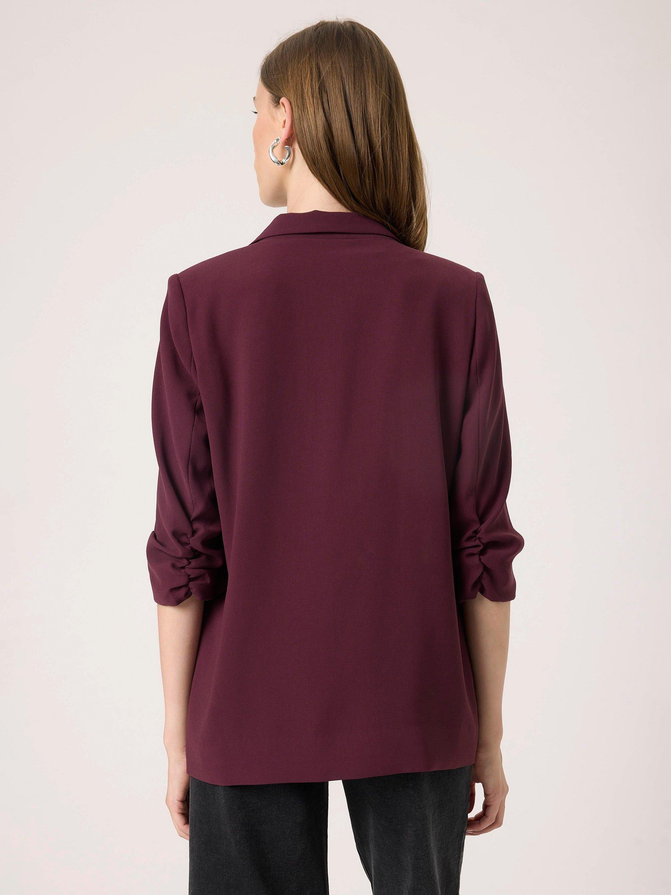 Product image 2 of 6, which shows Soaked In Luxury Shirley Blazer, Winetasting, XS