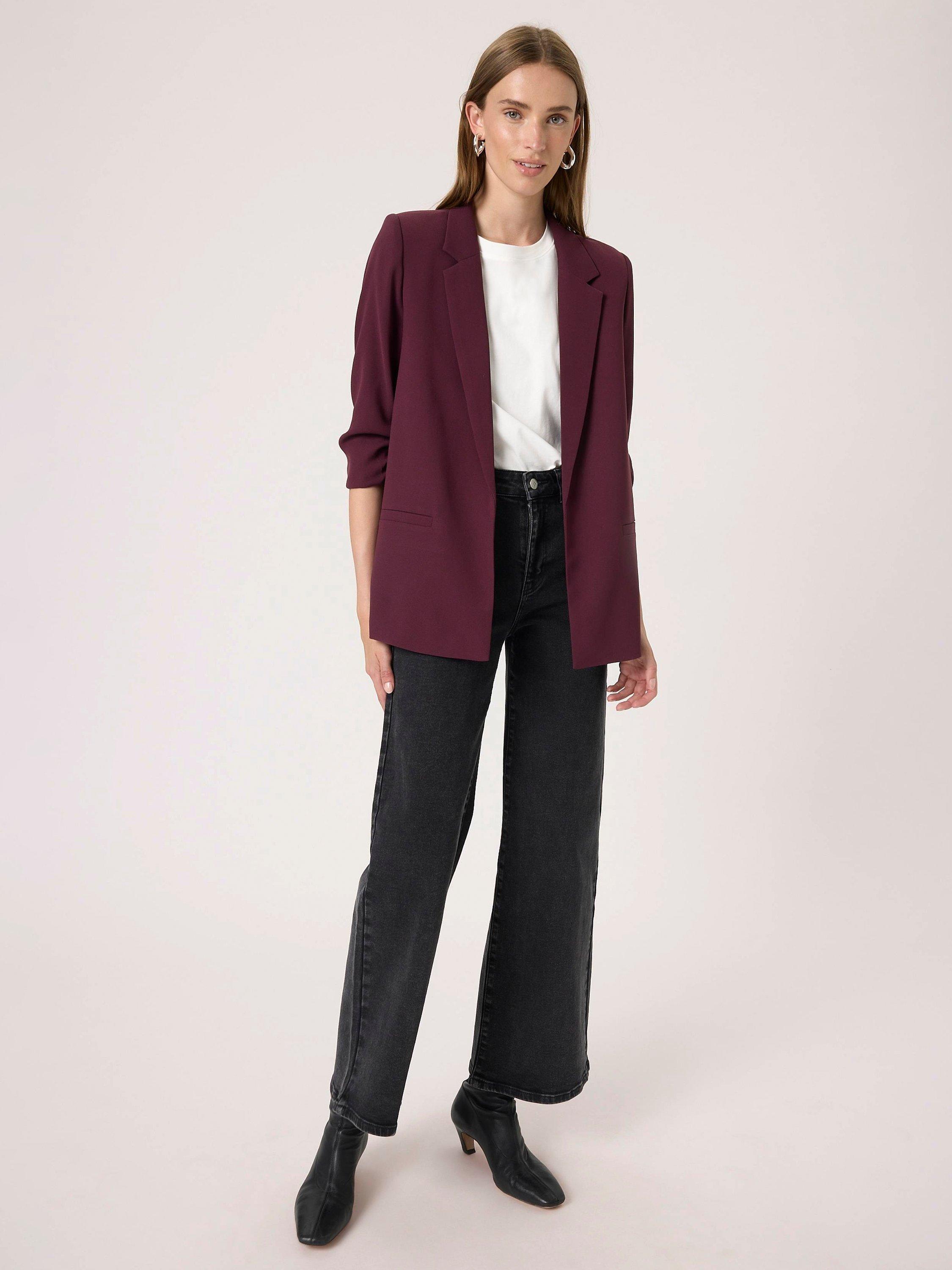 Product image 3 of 6, which shows Soaked In Luxury Shirley Blazer, Winetasting, XS