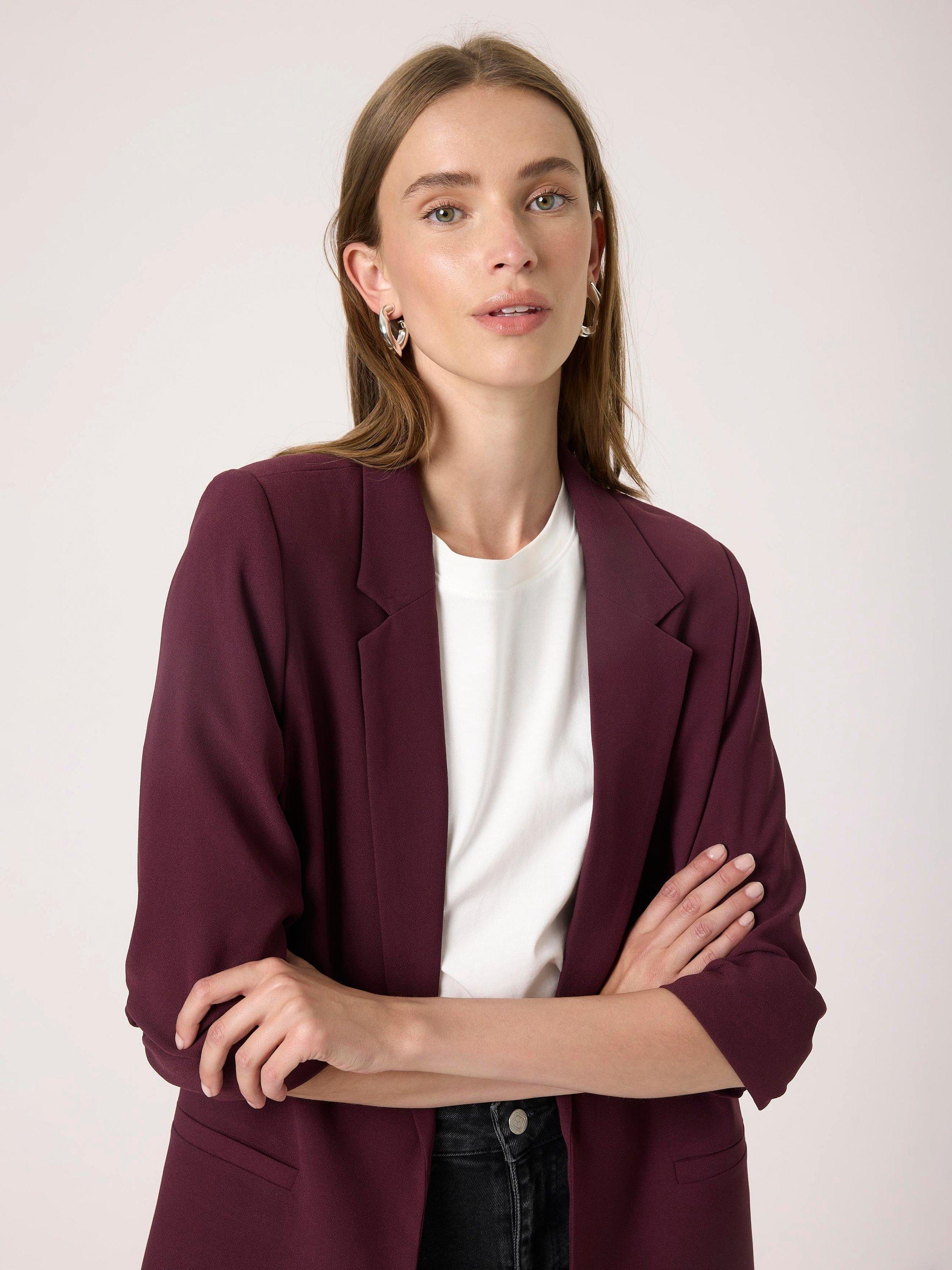 Product image 4 of 6, which shows Soaked In Luxury Shirley Blazer, Winetasting, XS