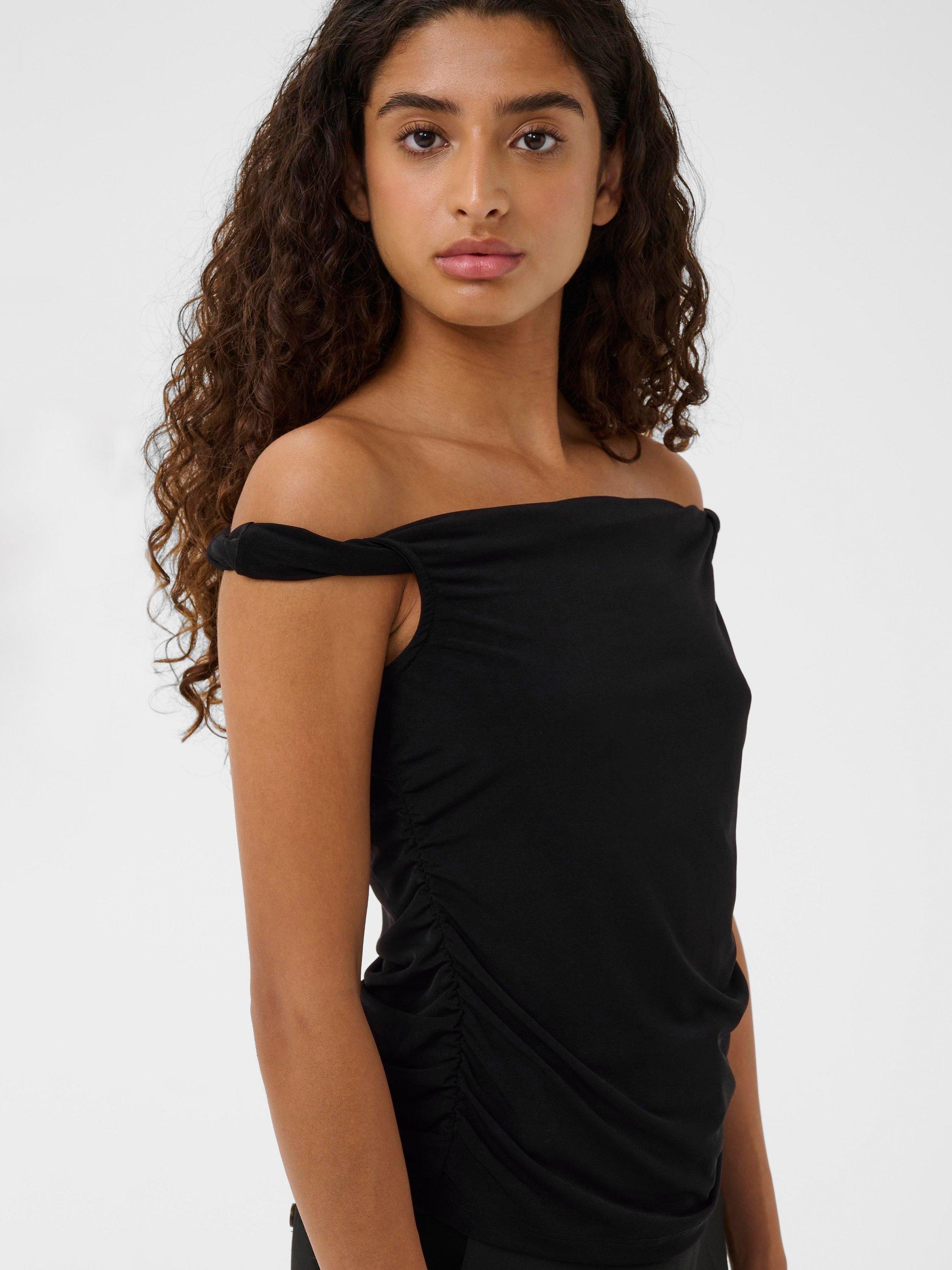 Product image 4 of 8, which shows Soaked In Luxury Adjo Off Shoulder Top, Black, XS
