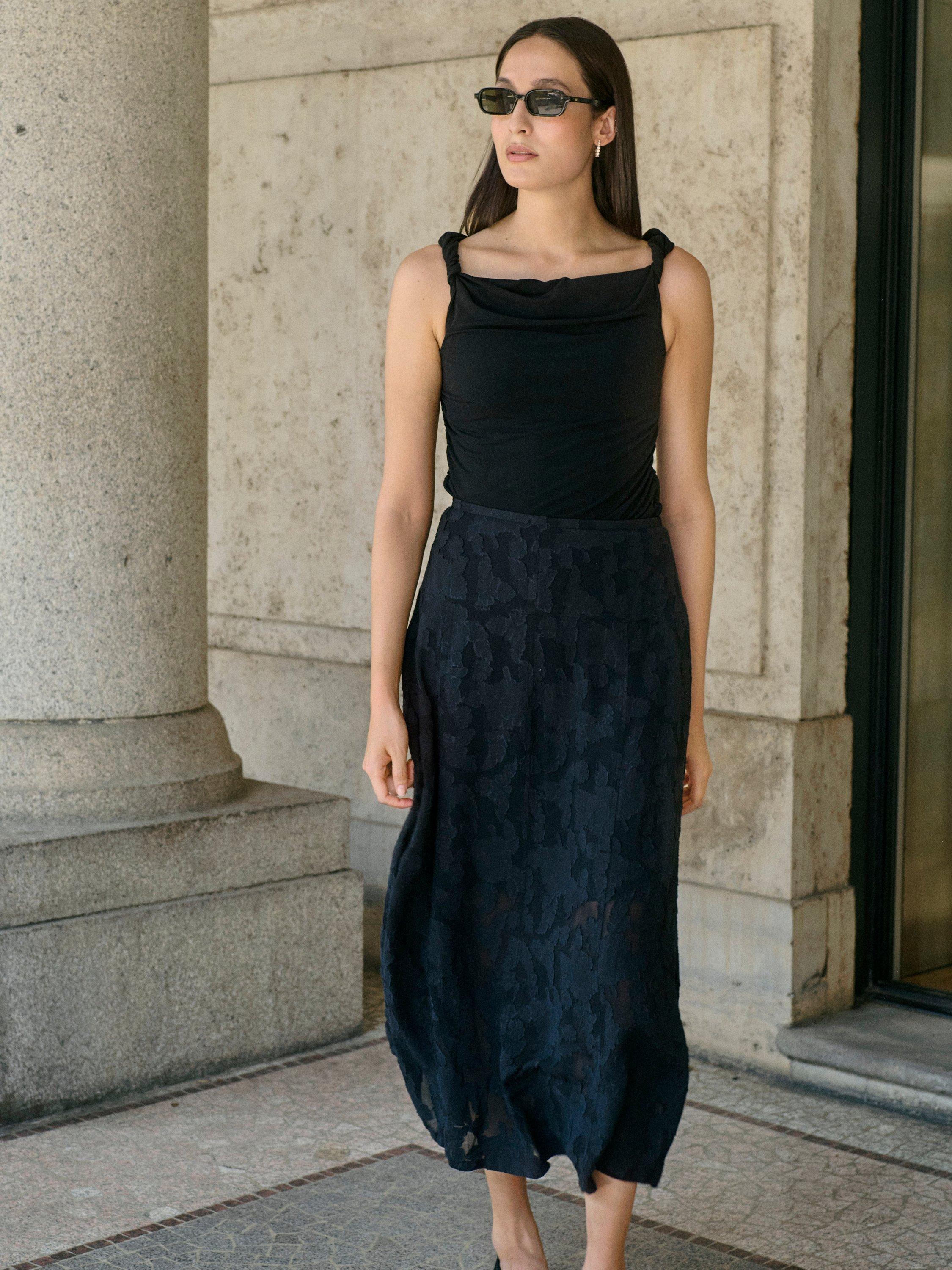 Product image 8 of 8, which shows Soaked In Luxury Adjo Off Shoulder Top, Black, XS