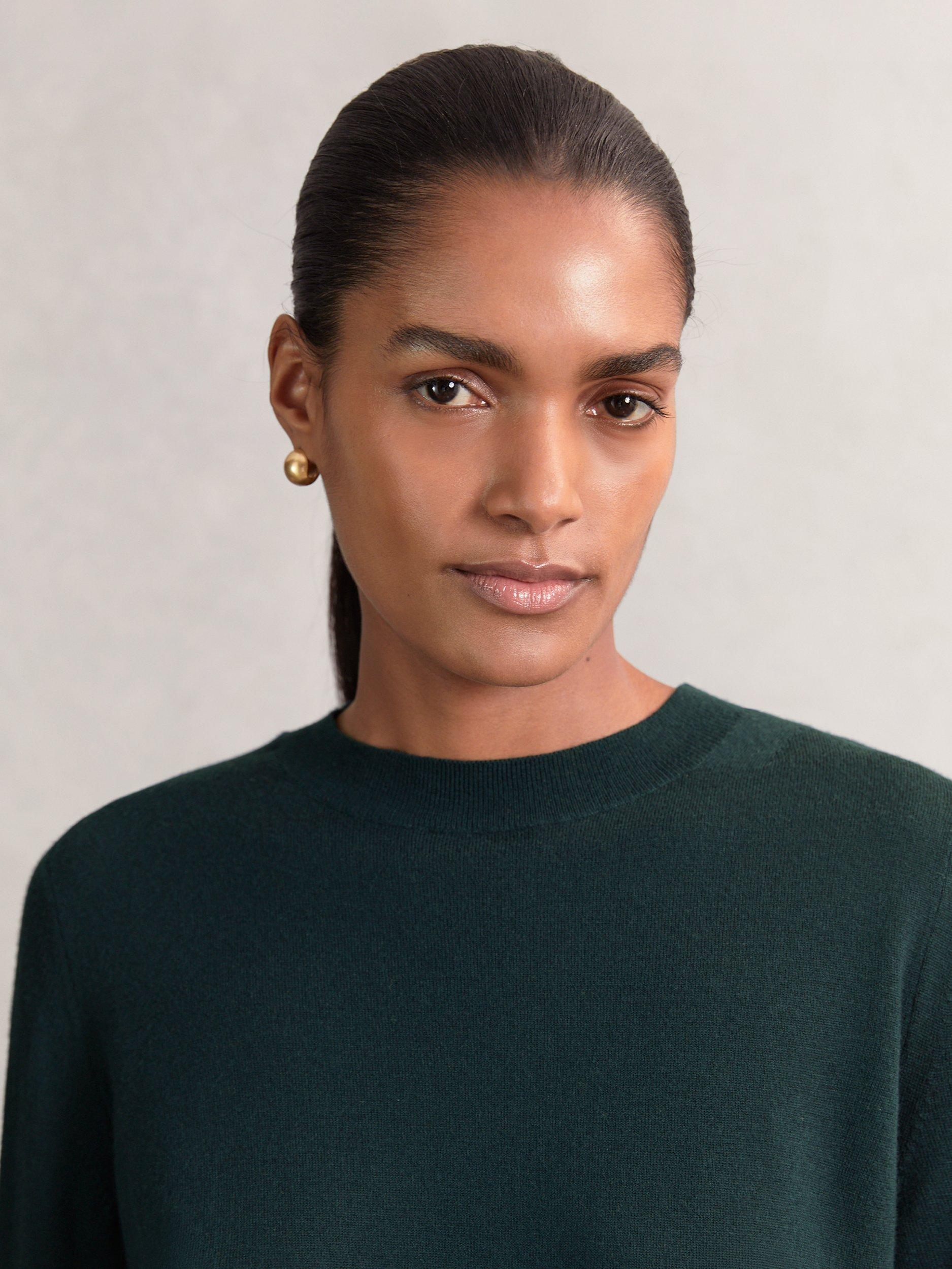 Product image 4 of 5, which shows Reiss Hester Crew Neck Pure Wool Jumper, Green, S