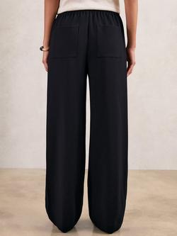 Reiss Robyn Wide Leg Tailored Trousers, Navy - view 2, Navy