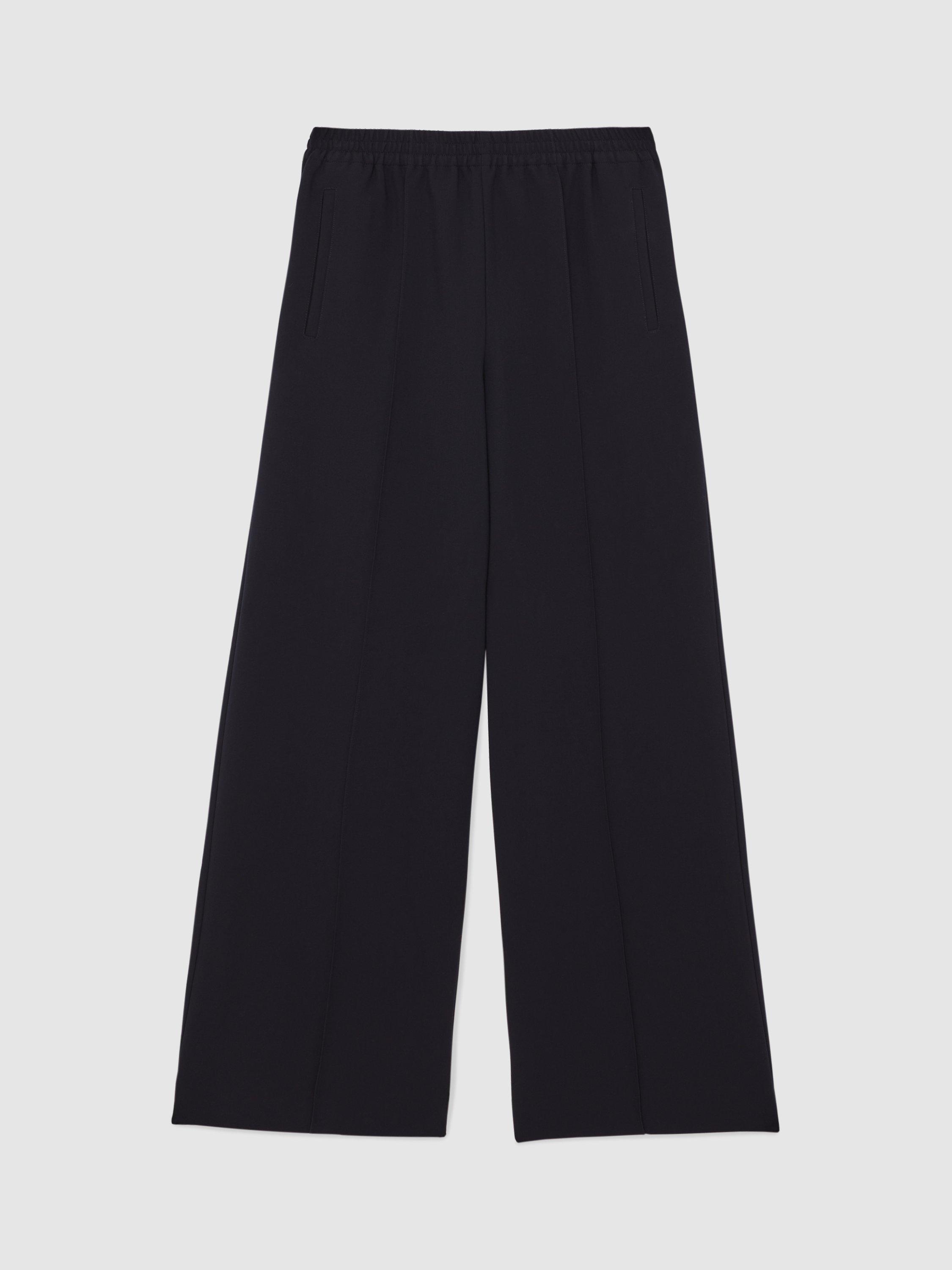 Product image 3 of 5, which shows Reiss Robyn Wide Leg Tailored Trousers, Navy, 8R