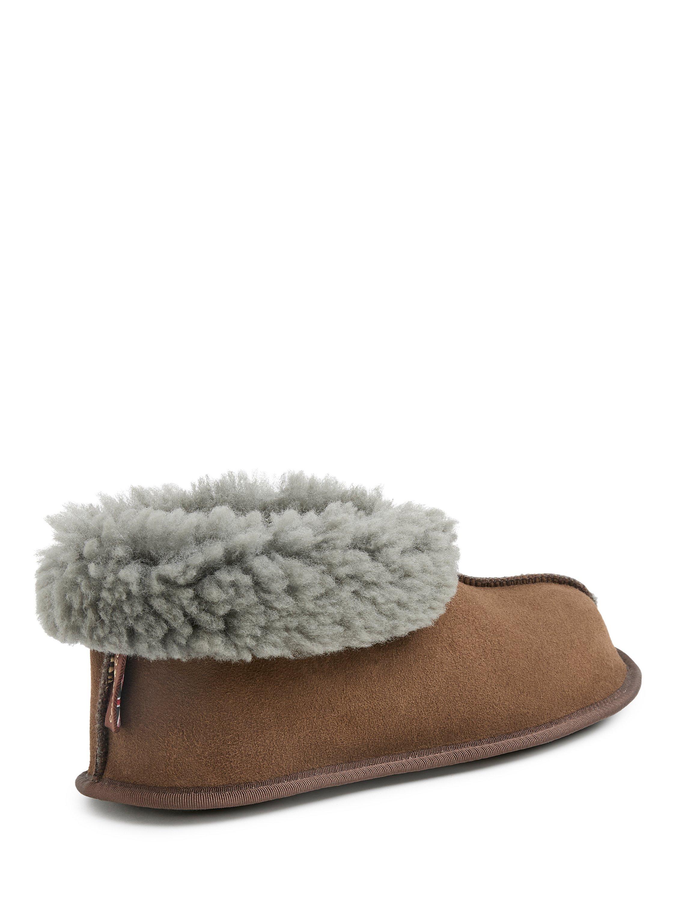 Product image 4 of 6, which shows Celtic & Co. Sheepskin Soft Sole Bootee Slippers, Khaki, 7