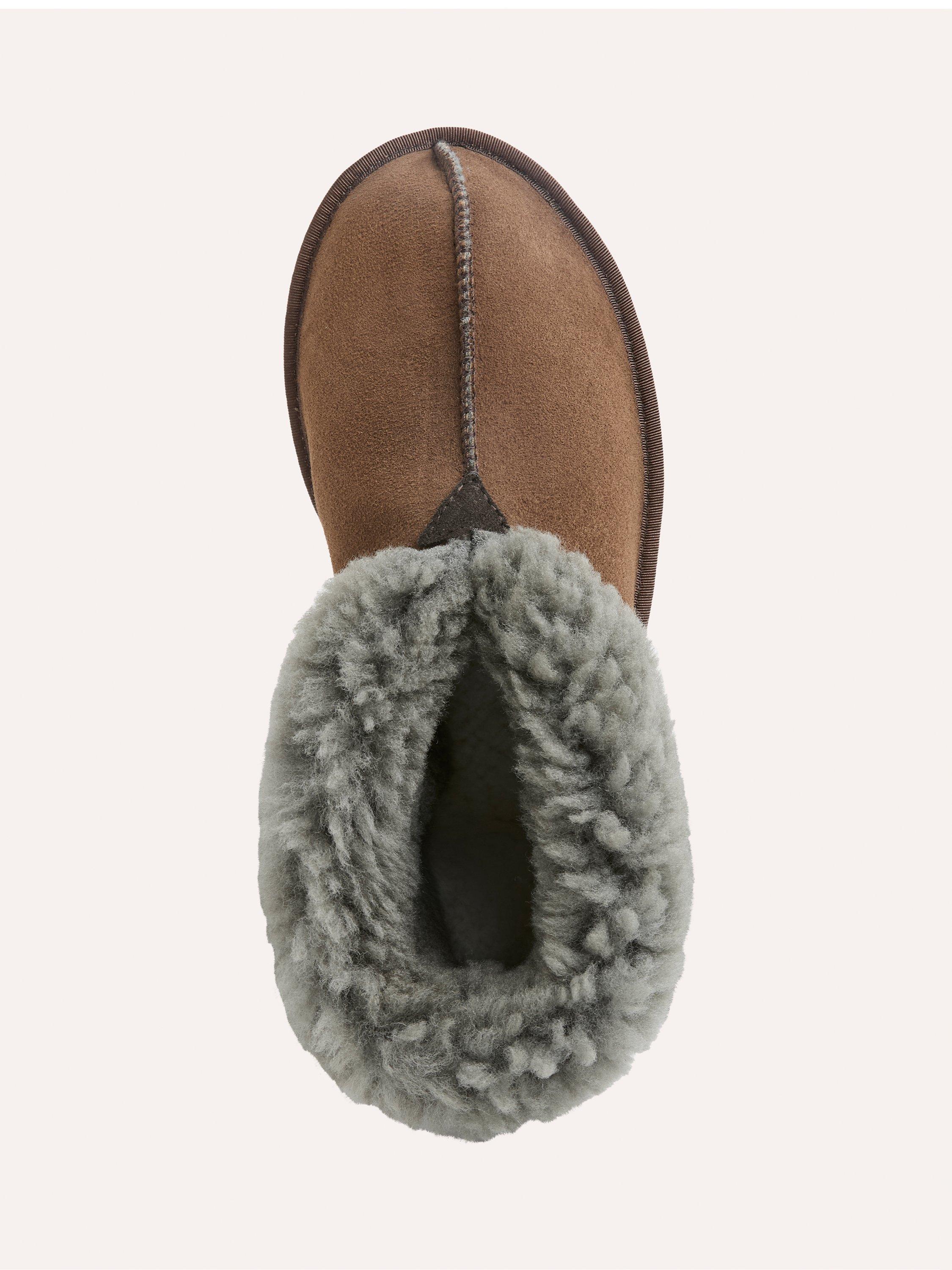 Product image 5 of 6, which shows Celtic & Co. Sheepskin Soft Sole Bootee Slippers, Khaki, 7