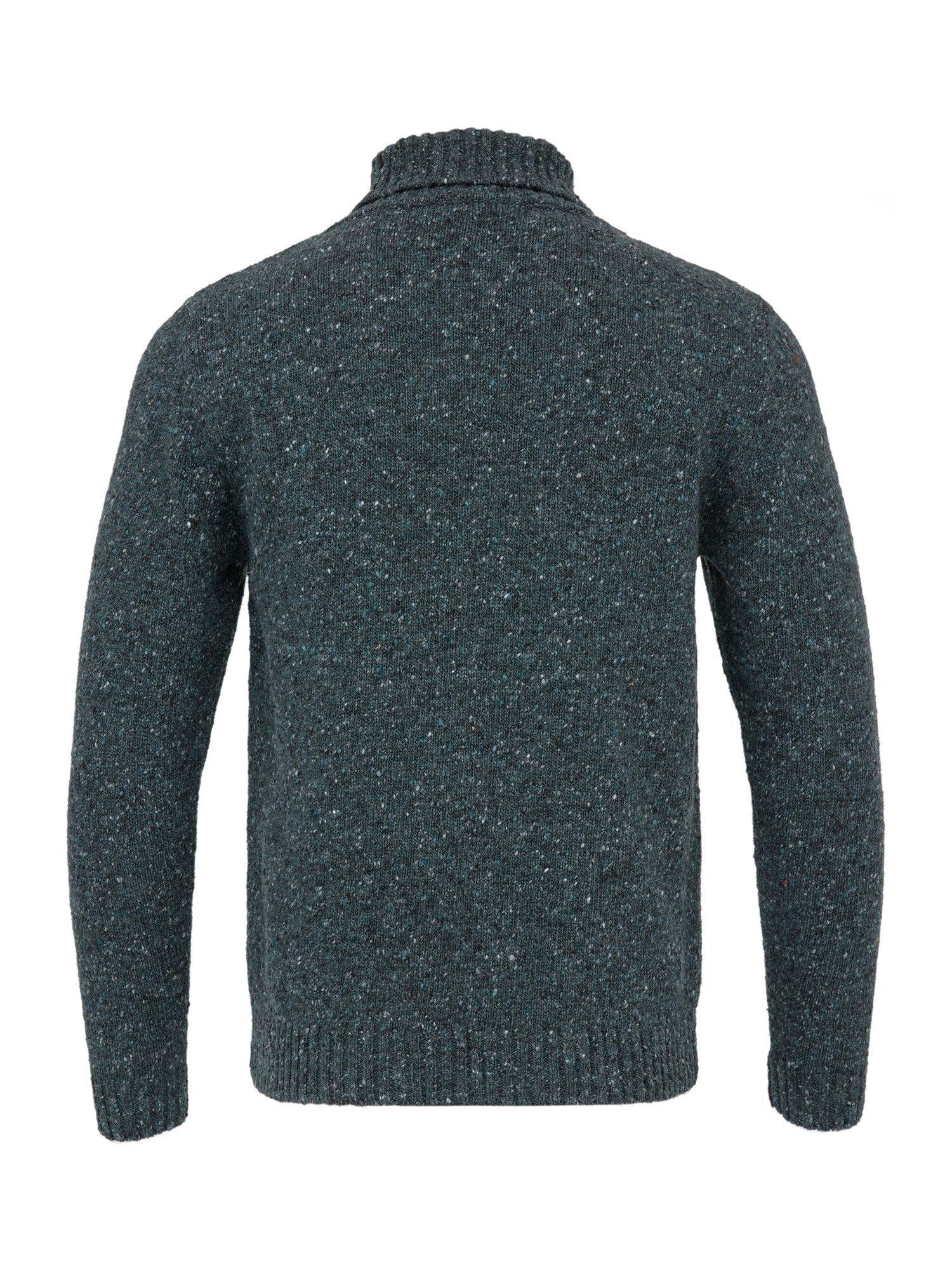 Product image 3 of 7, which shows Celtic & Co. Donegal Shawl Collar Wool Jumper, Grey Slate, S