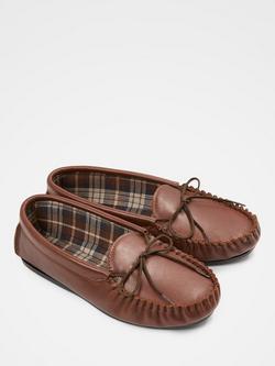 Celtic & Co. Golf Leather Moccasins - view 2, Dark Brown