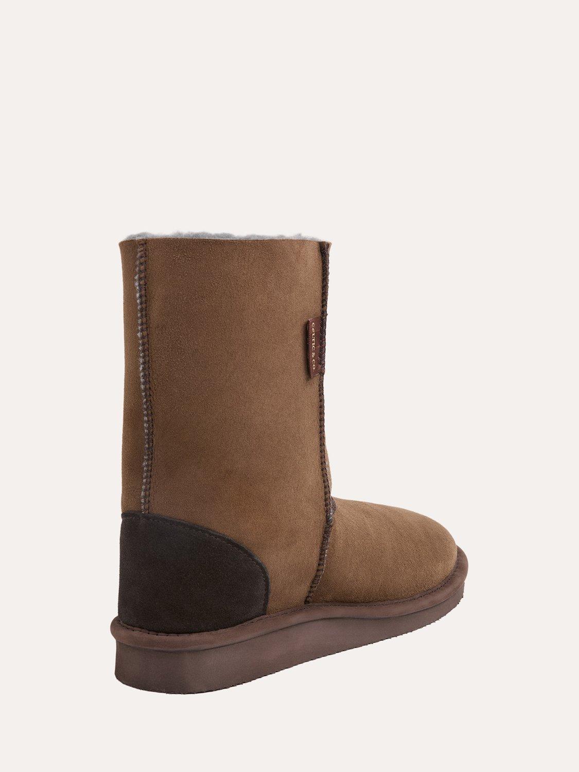 Product image 3 of 5, which shows Celtic & Co. Sheepskin Slipper Boots, Khaki, 7