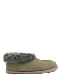 Celtic & Co. Sheepskin Soft Sole Bootee Slippers, Black Olive, Black Olive
