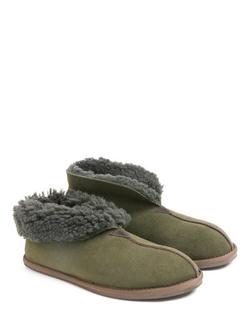 Celtic & Co. Sheepskin Soft Sole Bootee Slippers, Black Olive - view 2, Black Olive