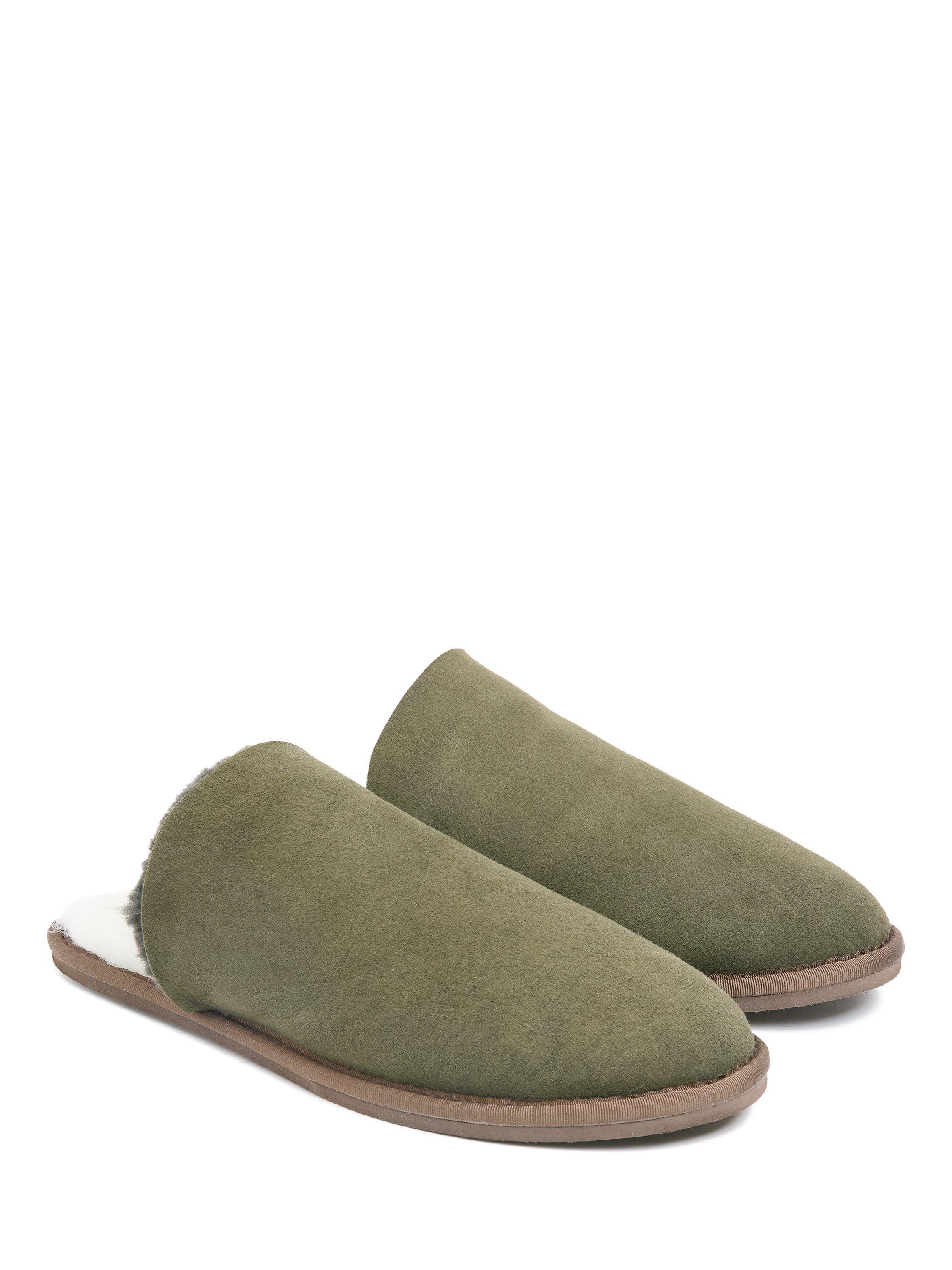 Product image 2 of 6, which shows Celtic & Co. Men's Sheepskin Mule Slippers, Black Olive, 7