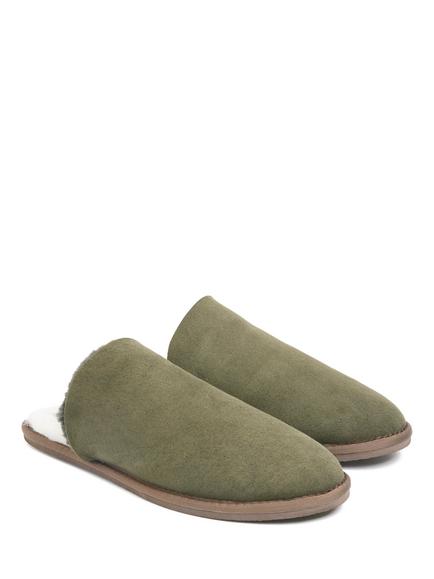 Celtic & Co. Men's Sheepskin Mule Slippers - view 2, Black Olive