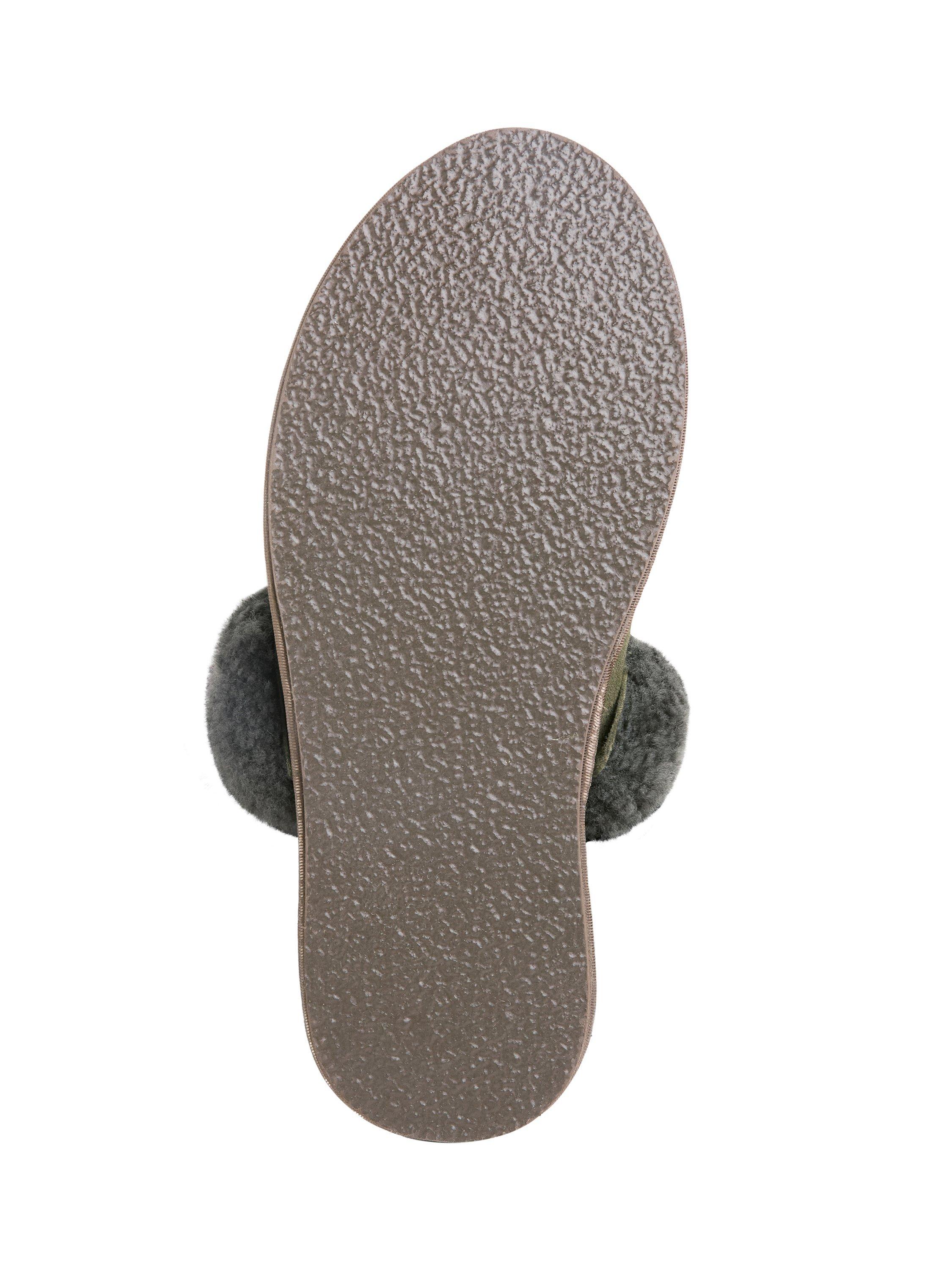 Product image 6 of 6, which shows Celtic & Co. Men's Sheepskin Mule Slippers, Black Olive, 7