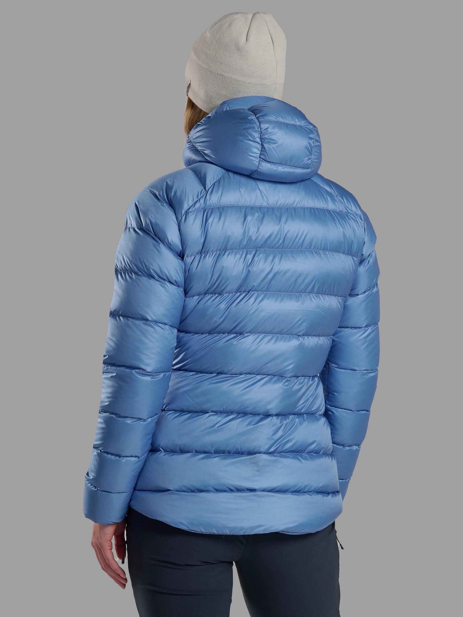 Product image 2 of 11, which shows Montane Women's Anti Freeze XT Hooded Down Jacket, Cornflower, 8