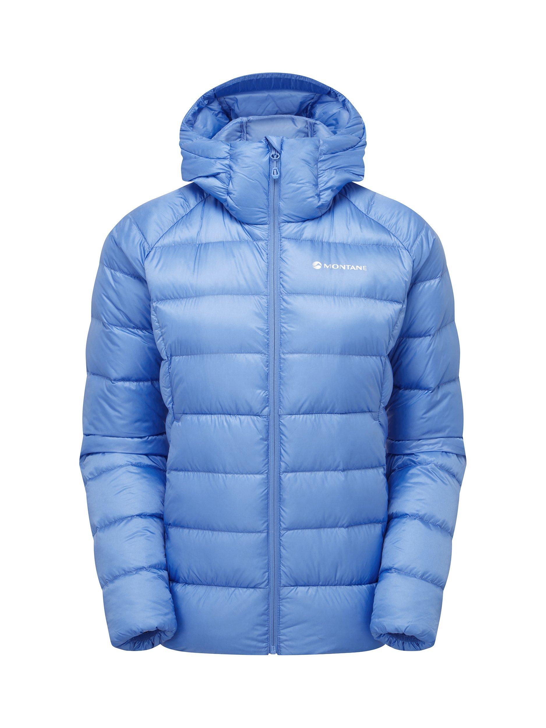 Product image 3 of 11, which shows Montane Women's Anti Freeze XT Hooded Down Jacket, Cornflower, 8