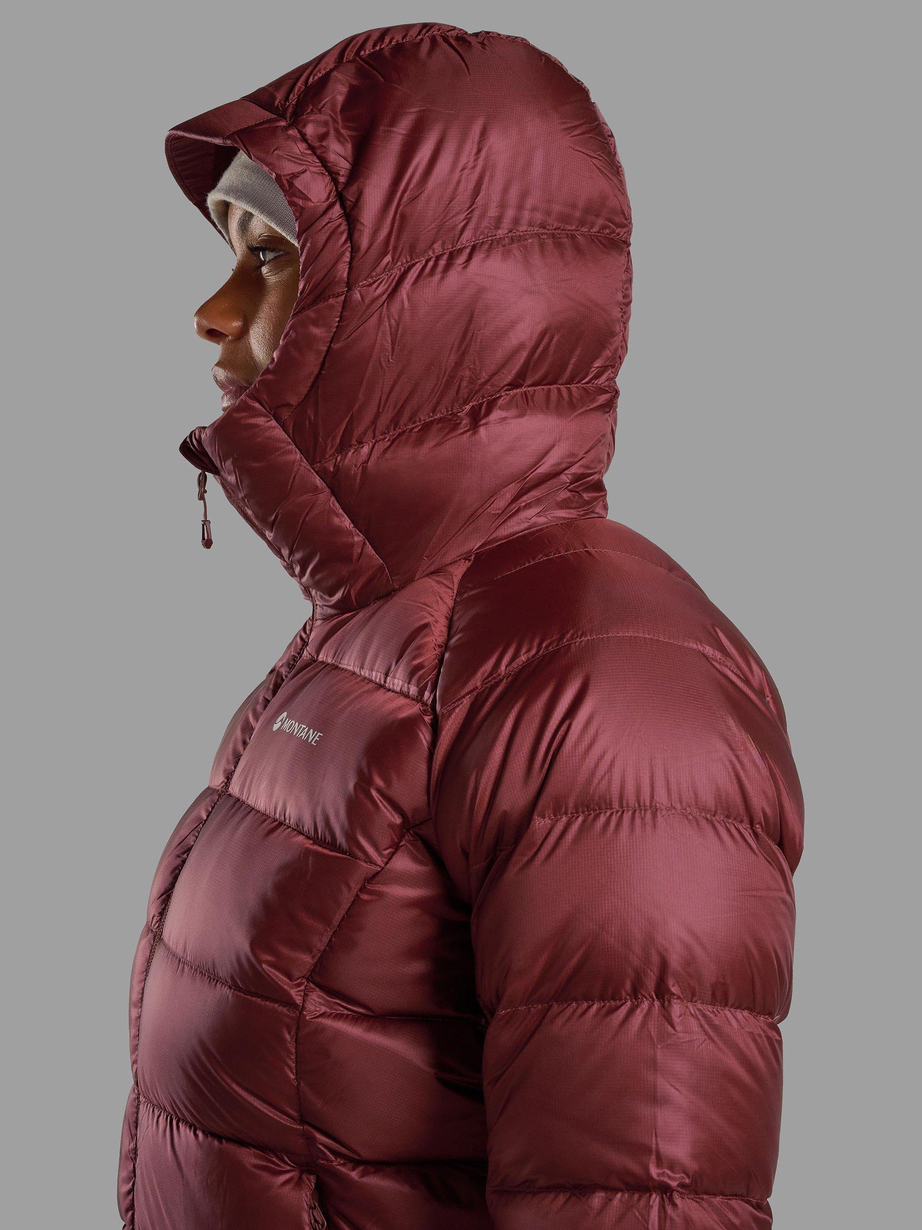 Product image 7 of 11, which shows Montane Women's Anti Freeze XT Hooded Down Jacket, Sumac, 8