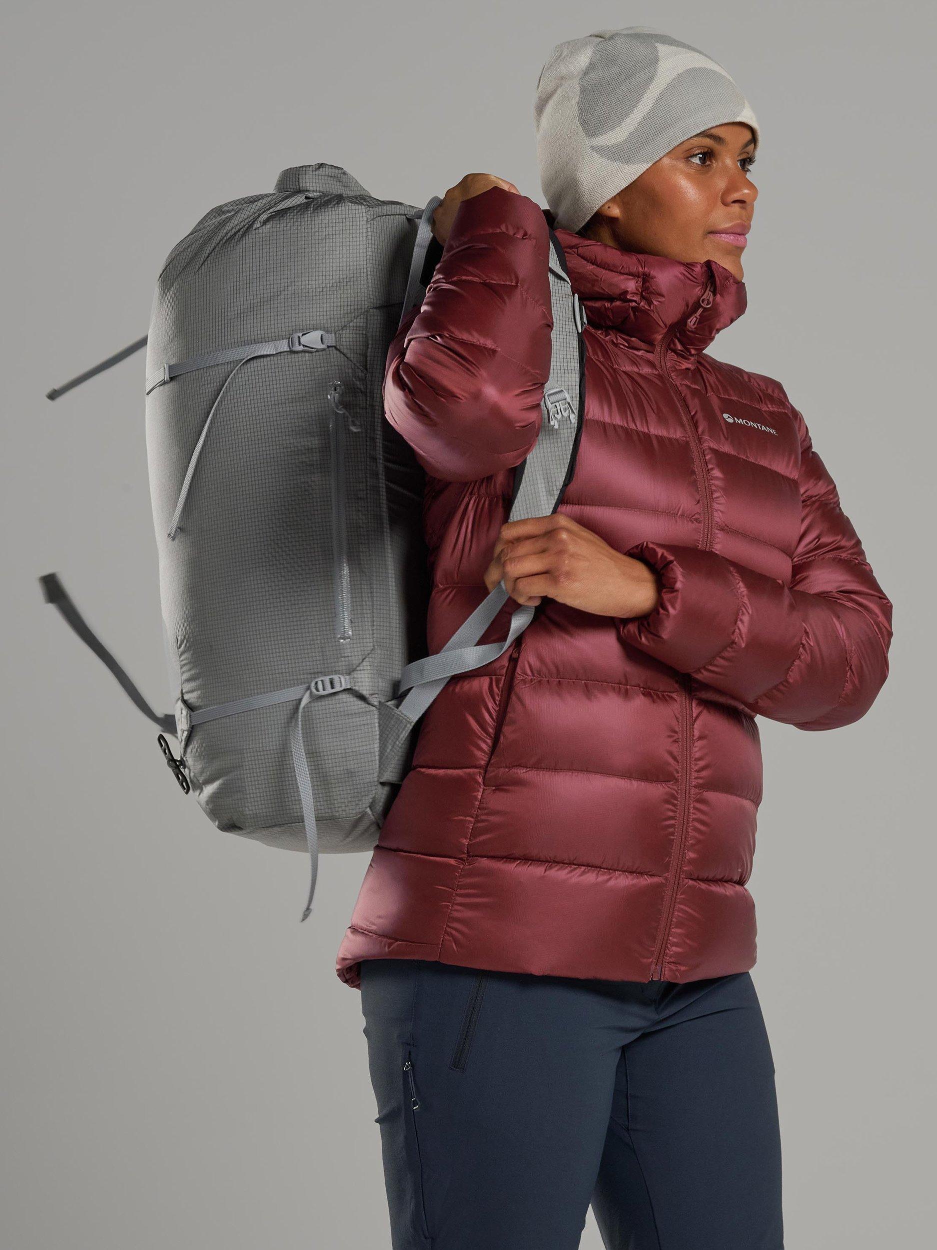 Product image 8 of 11, which shows Montane Women's Anti Freeze XT Hooded Down Jacket, Sumac, 8