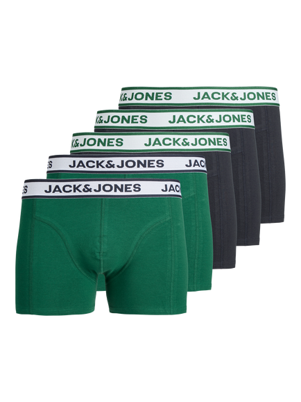 Jack & Jones Kids' Nolan Trunks, Pack of 5, Rainforest, Rainforest/Sc