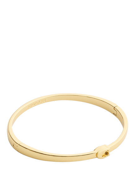 Coach Minimal Hinged Bangle, Gold, Gold