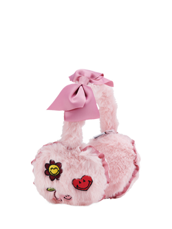 Small Stuff Kids' Faux Fur Smiley Ear Muffs, Pink, Pink