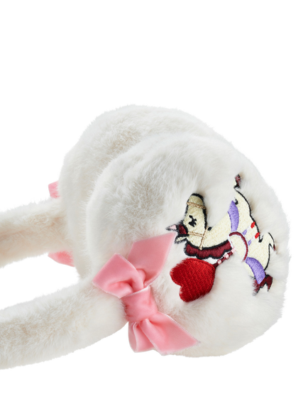 Stych Kids' Faux Fur Unicorn Ear Muffs, White - view 2, White