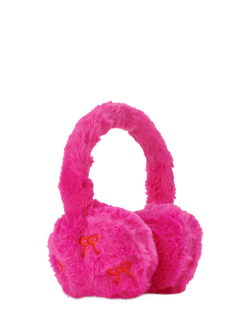 Small Stuff Kids' Faux Fur Bow Ear Muffs, Bright Pink, Bright Pink