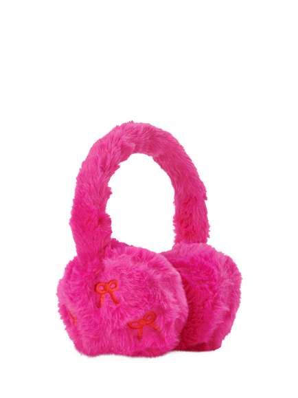 Small Stuff Kids' Faux Fur Bow Ear Muffs, Bright Pink, Bright Pink