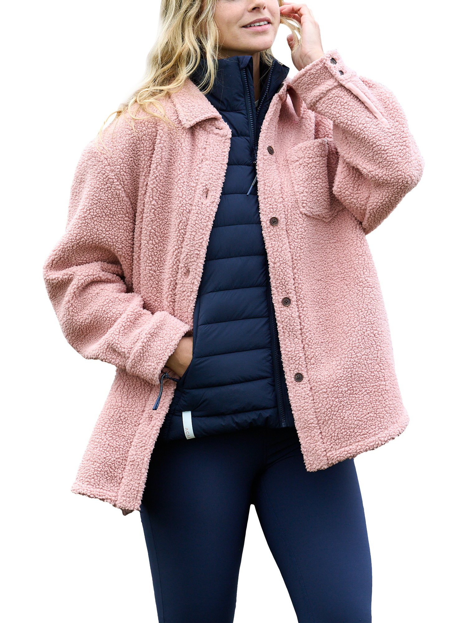 Product image 1 of 7, which shows ACAI Outlander Fleece Shirt, Dusky Pink, 6