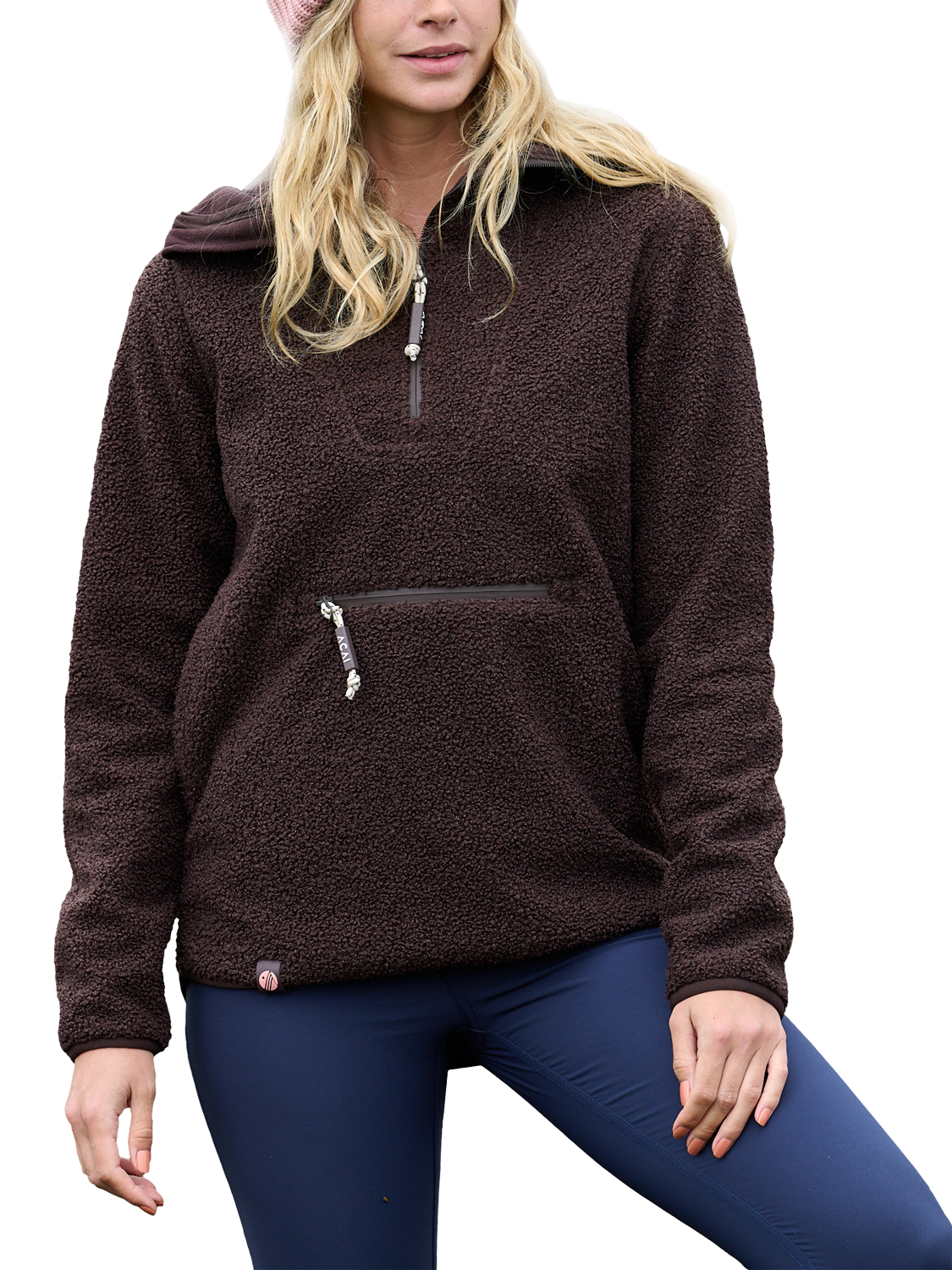 Product image 1 of 7, which shows ACAI Windproof Gale Hooded Fleece , Chocolate Plum, 6