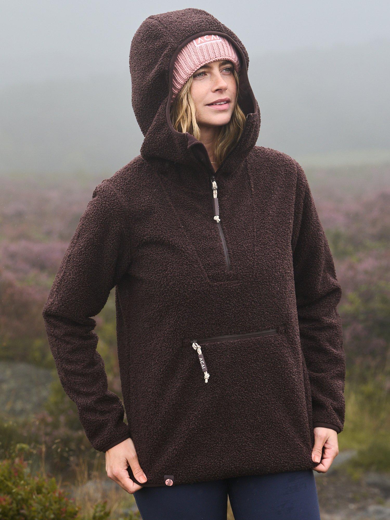 Product image 3 of 7, which shows ACAI Windproof Gale Hooded Fleece , Chocolate Plum, 6