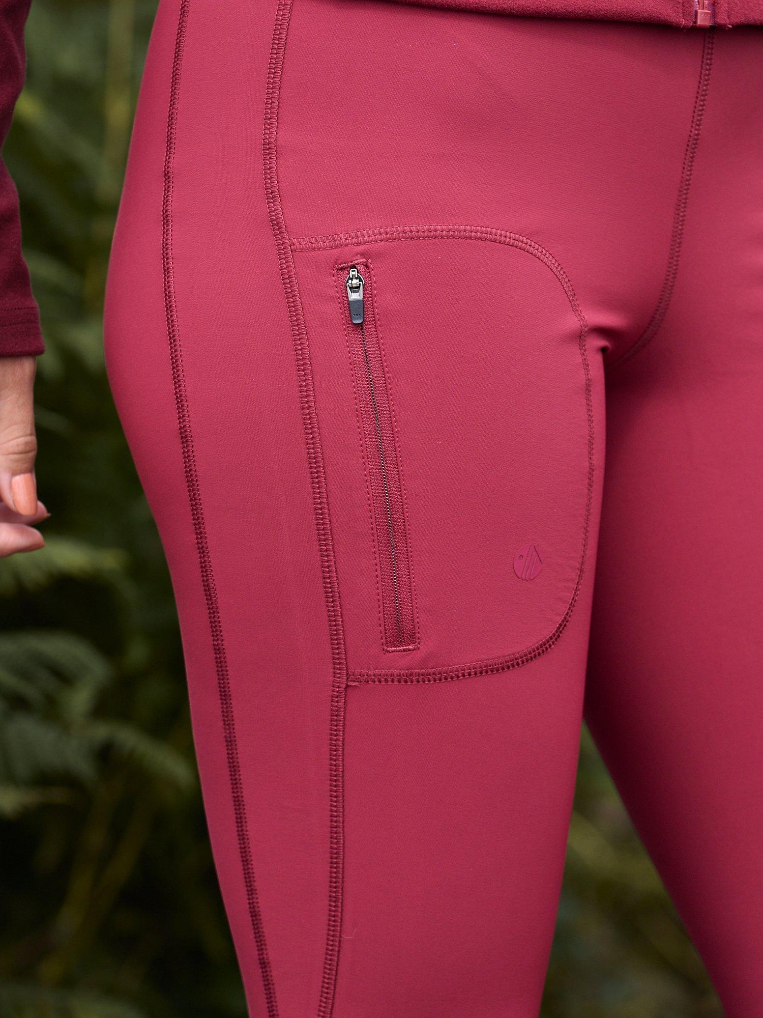 Product image 4 of 5, which shows ACAI Softshell Leggings, Cabernet, XXS Reg
