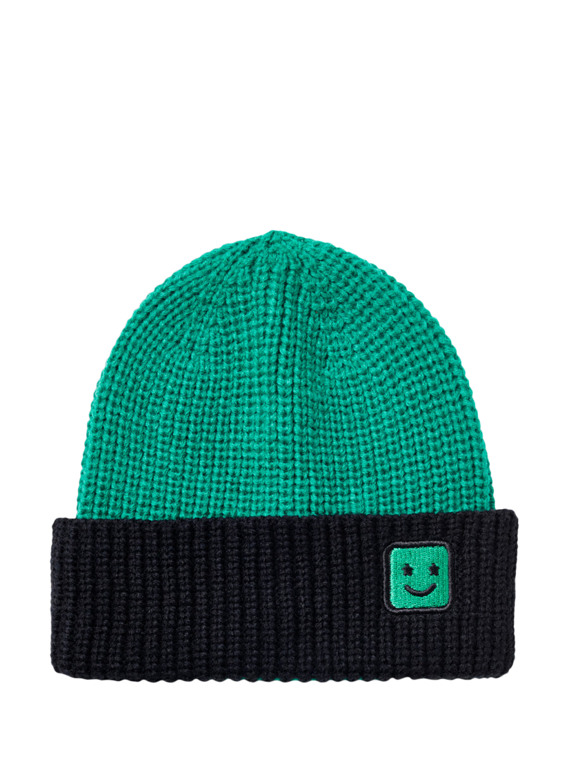Product image 2 of 3, which shows Small Stuff Kids' Knitted Beanie Hat and Gloves Set, Green, 3-5 years
