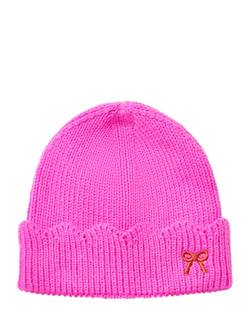 Small Stuff Kids' Knitted Beanie Hat and Gloves Set - view 2, Hot Pink