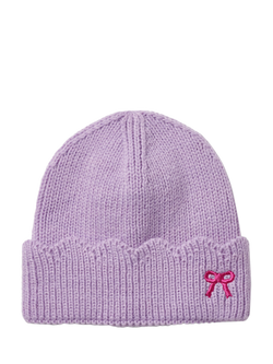 Small Stuff Kids' Knitted Beanie Hat and Gloves Set - view 2, Purple
