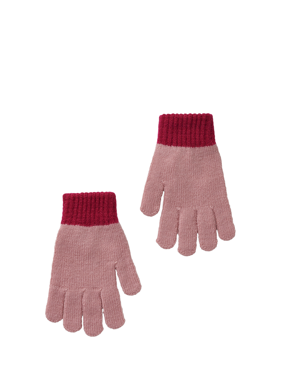 Product image 3 of 3, which shows Small Stuff Kids' Knitted Beanie Hat and Gloves Set, Light Pink, 3-5 years