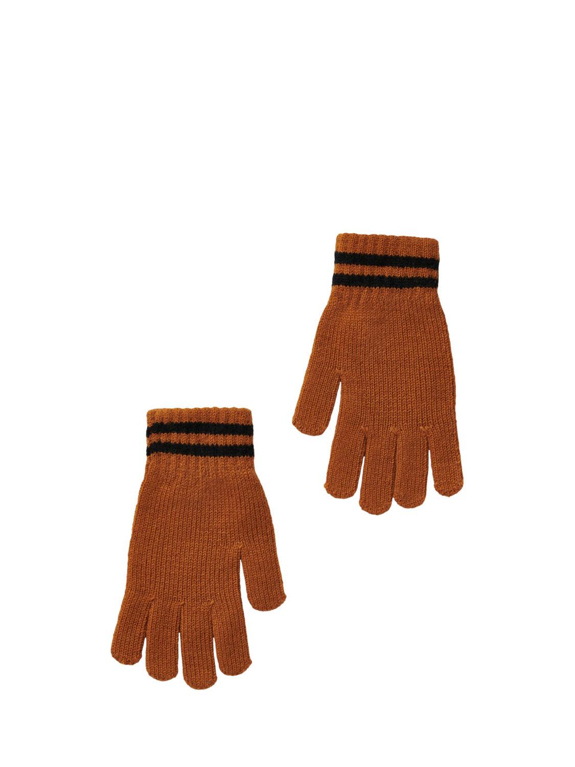 Product image 2 of 3, which shows Small Stuff Kids' Knitted Beanie Hat and Gloves Set, Orange, 3-5 years