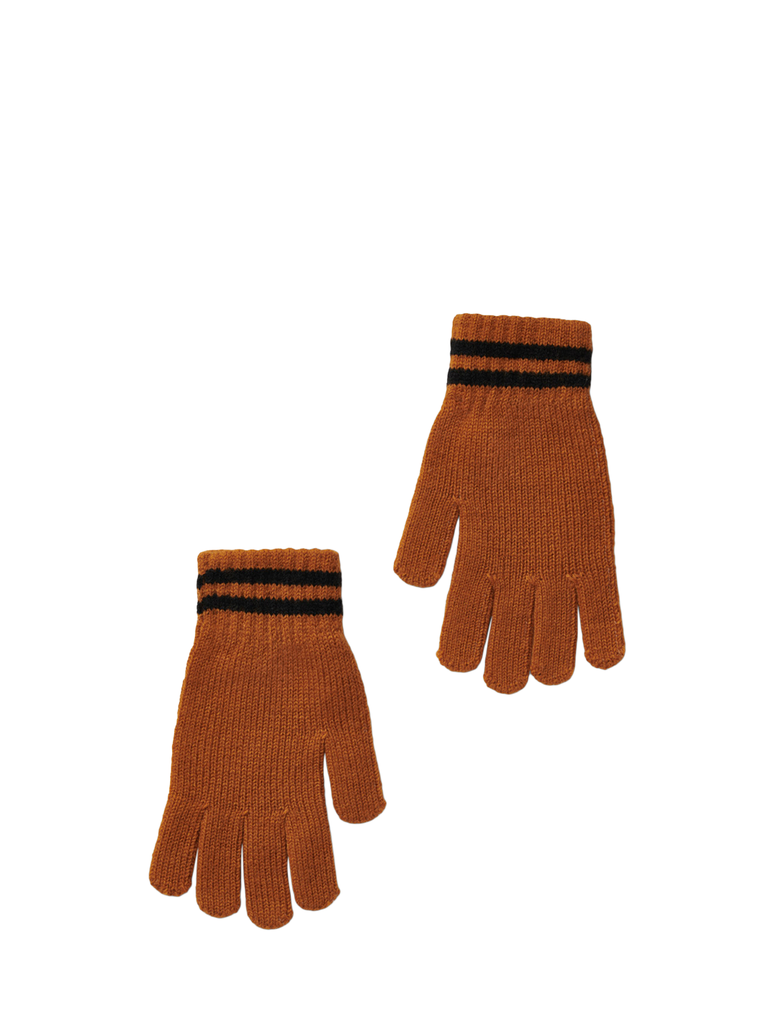 Product image 3 of 3, which shows Small Stuff Kids' Knitted Beanie Hat and Gloves Set, Orange, 3-5 years