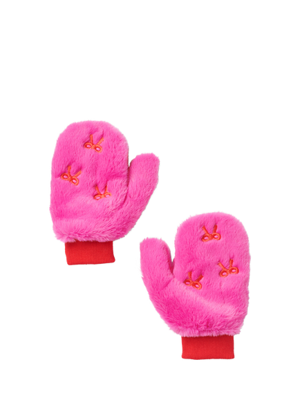 Small Stuff Kids' Faux Fur Mittens, Pink - view 2, Pink