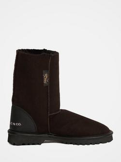 Celtic & Co. Men's Aqualamb Sheepskin Short Boots, Darkest Brown, Darkest Brown