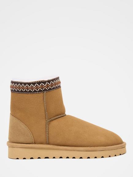 Celtic & Co. Braid Trim Sheepskin Short Boots, Spice, Spice