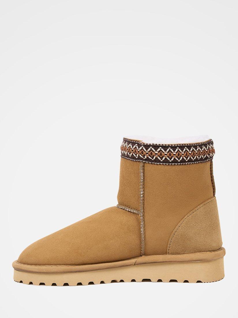 Product image 3 of 6, which shows Celtic & Co. Braid Trim Sheepskin Short Boots, Spice, 3