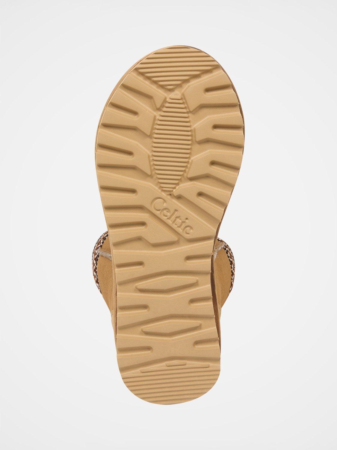 Product image 6 of 6, which shows Celtic & Co. Braid Trim Sheepskin Short Boots, Spice, 3