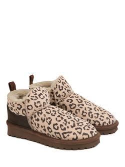 Celtic & Co. Celt Super Shortie Sheepskin Boots, Leopard - view 2, Leopard